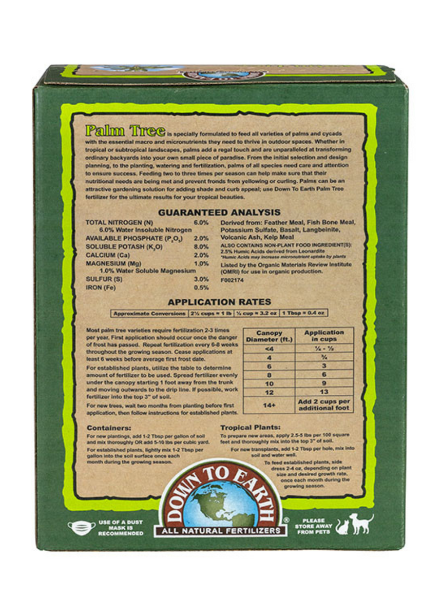 areca palm tree fertilizer Palm Tree 6-2-8 Organic Fertilizer Blend, 5 lb – Sow Exotic