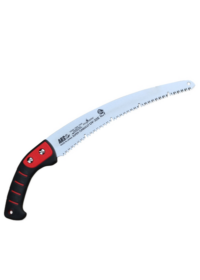 ARS Arborist Saw - curved 13" saw tooth blade with red and black handle